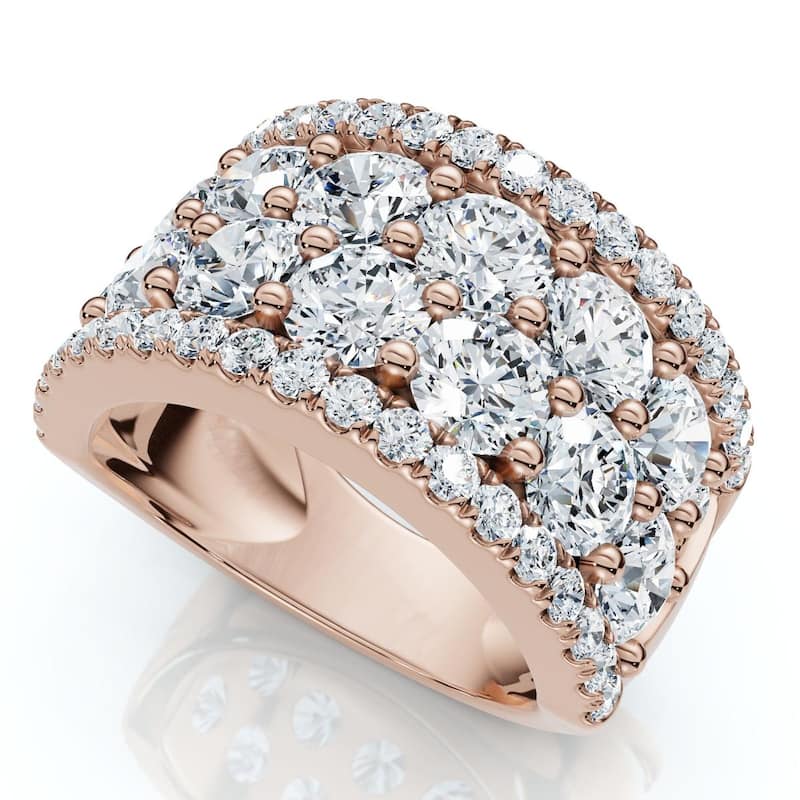 Bliss Diamond 3 1/2Ct Diamond Wedding 11mm Wide Anniversary Ring Gold Lab Grown - 4.5 - Rose