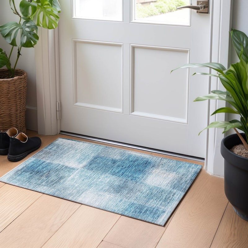 Premium Washable Super Soft Solid Ombre Mayfield Rug - Denim - 1' 8" x 2' 6" - Rectangle