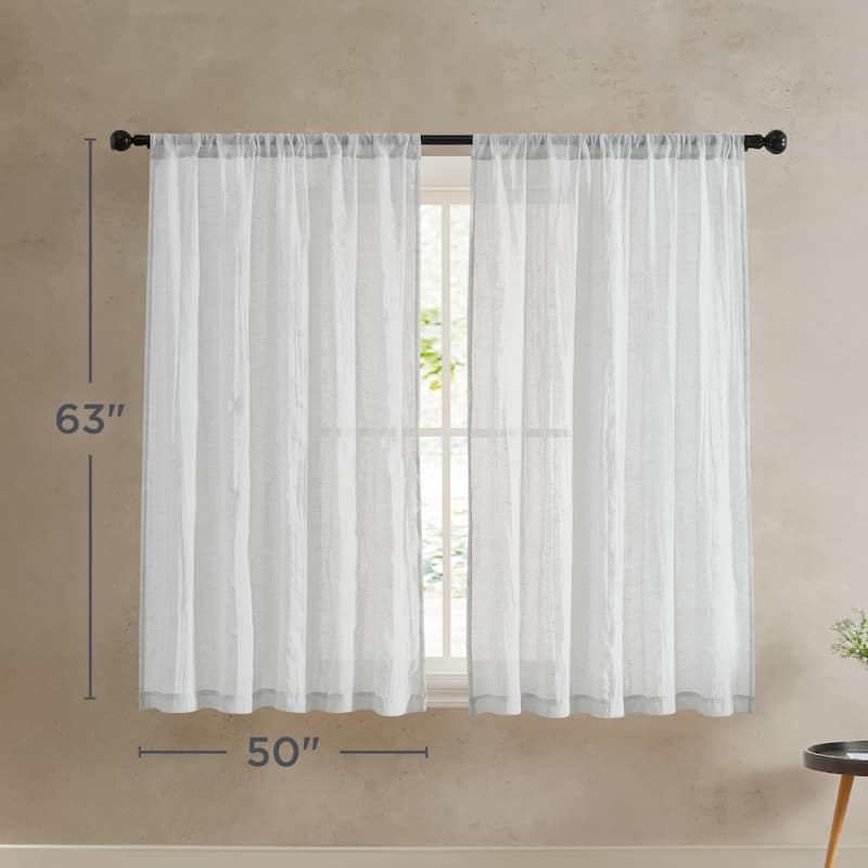French Connection Charter Crushed Rod Pocket Window Curtain Pair