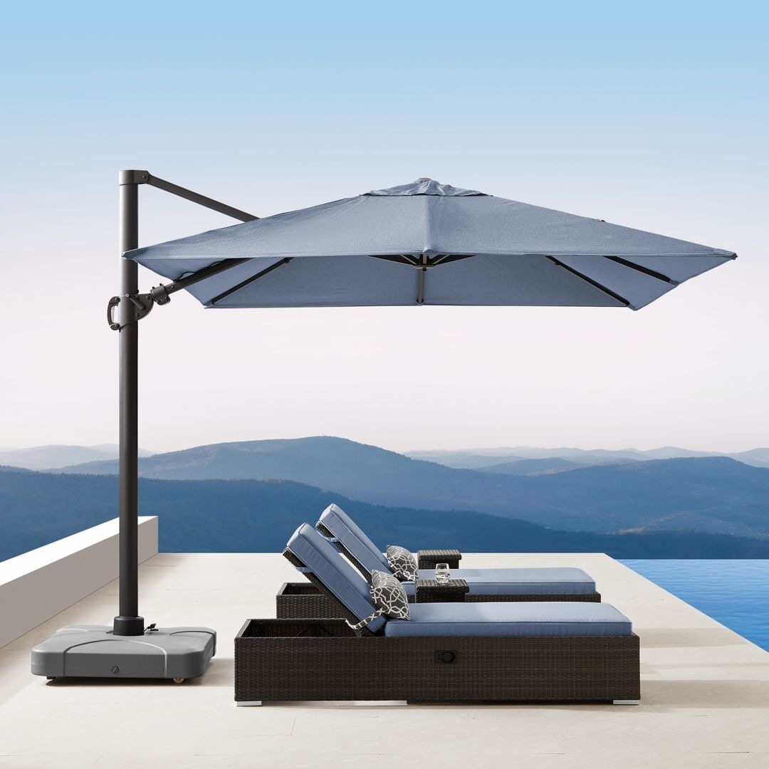 10ft solar led patio offset umbrella 10Ft Solar Powered LED Patio Umbrella Outdoor round Umbrella Large Can –  SpaChemGuy