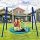 preview thumbnail 1 of 6, Metal Swing Stand With Saucer Outdoor Playground Metal Swing Set For Kids Outdoor Play Equipment Antique Blue