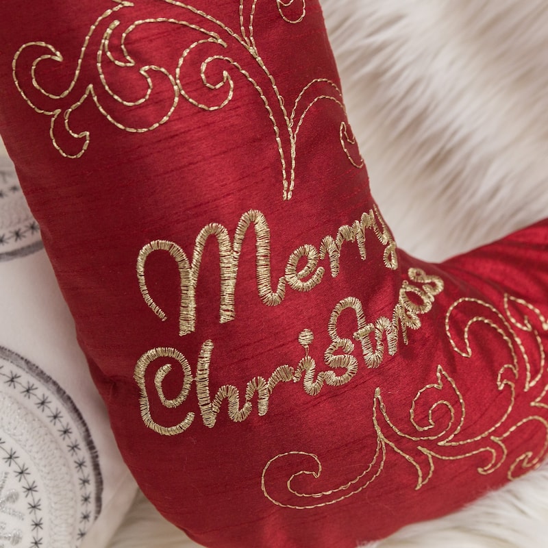 Homey Cozy Floral Velvet Embroidered Christmas Stocking