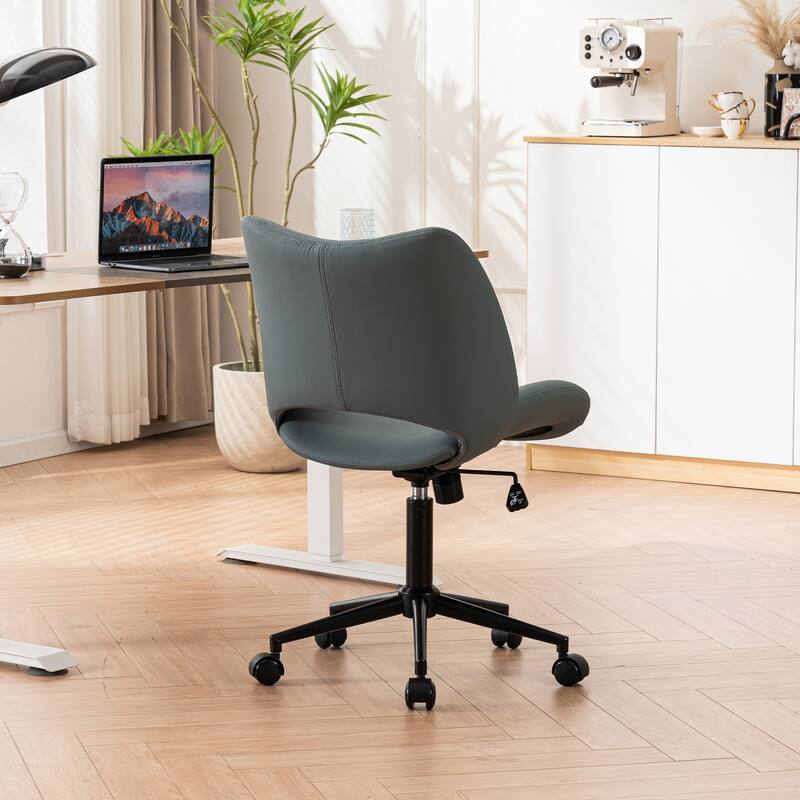 Swivel Armless Ergonomic Office Chair with Wheels