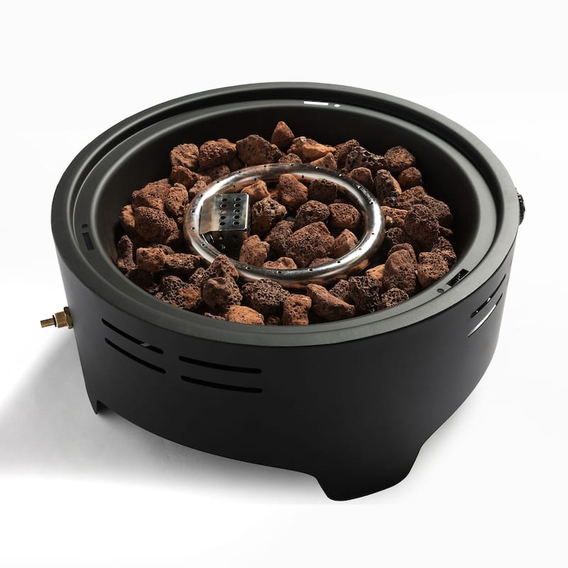15" Round Steel Tabletop Propane Gas Fire Pit with 40000 BTU