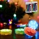 preview thumbnail 2 of 5, 4Pcs Submersible LED Underwater Lights with Remote Controlled, Battery Operated Waterproof Wireless Multi-Color Lights