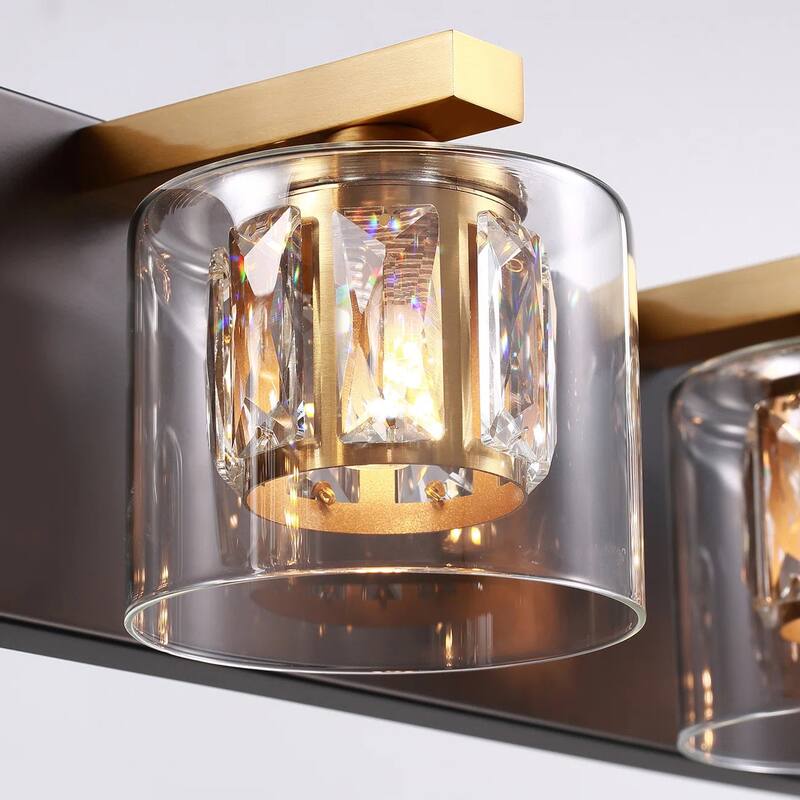 Kolt Black & Gold Traditional 2-Light Bathroom Vanity Light