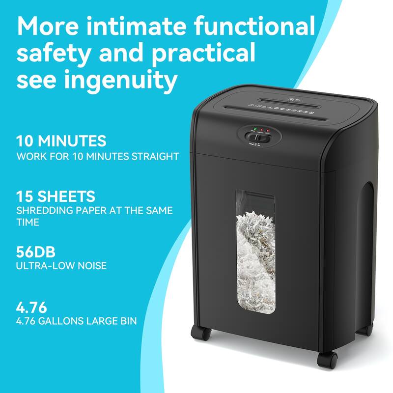 Mobile Paper Shredder Cross Cut Low Noise Large Capacity