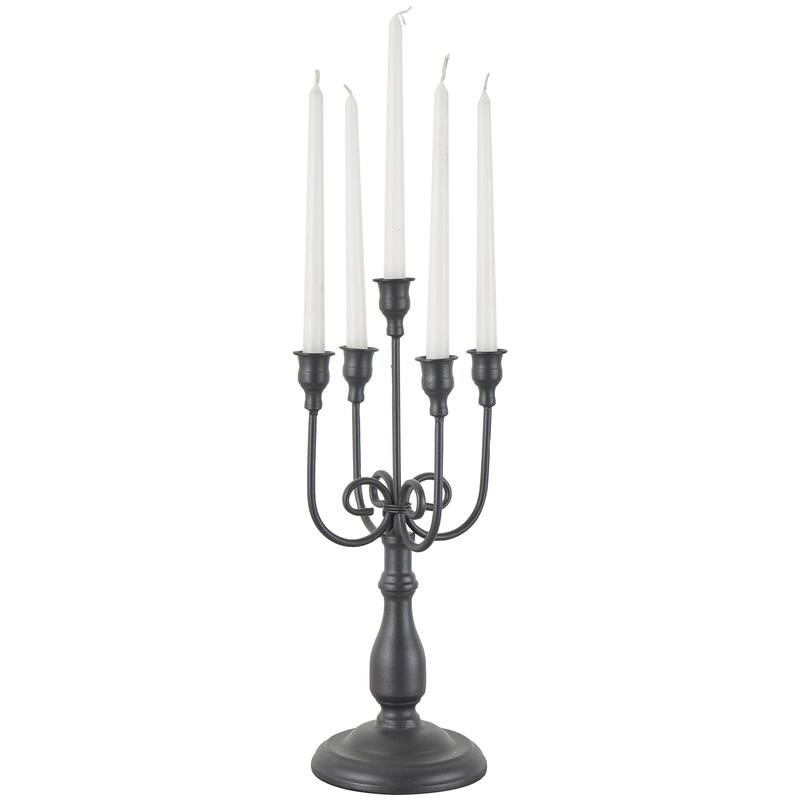 Metal Antique Style Candelabra - Black - Roche River Decor - Black