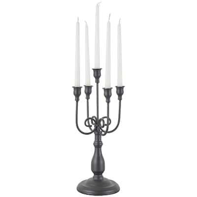 Metal Antique Style Candelabra - Black - Roche River Decor
