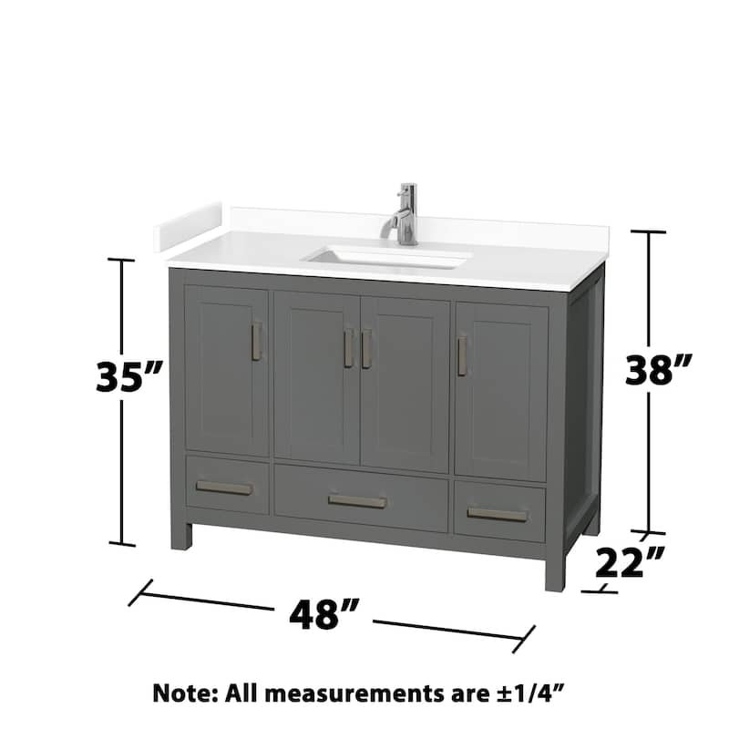 Wyndham Collection Sheffield 48" Single Bathroom Vanity, Carrara