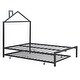 preview thumbnail 70 of 174, Whimsical Metal Platform Bed with House-Shaped Headboard