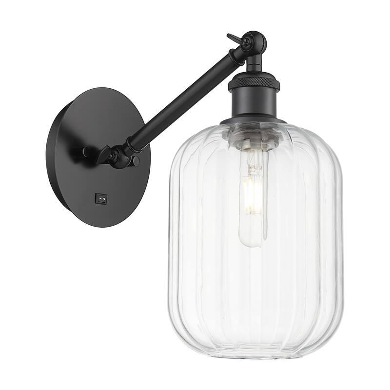 Innovations Lighting Endless Possibilities Ballston - Preston - 1 Light 7" Jar Shade Adjustable Sconce - Clear/Matte Black