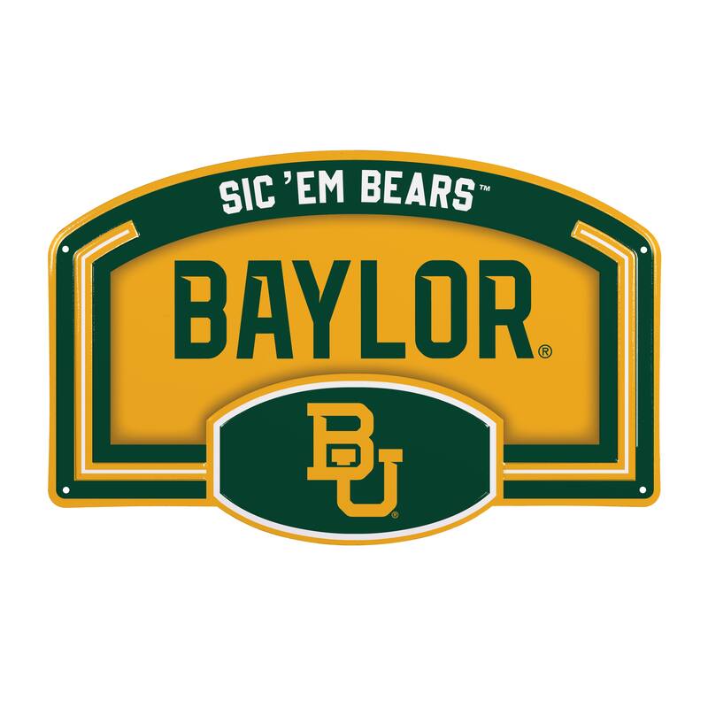 Baylor University Embossed Steel Wall Sign, 11" x 17"