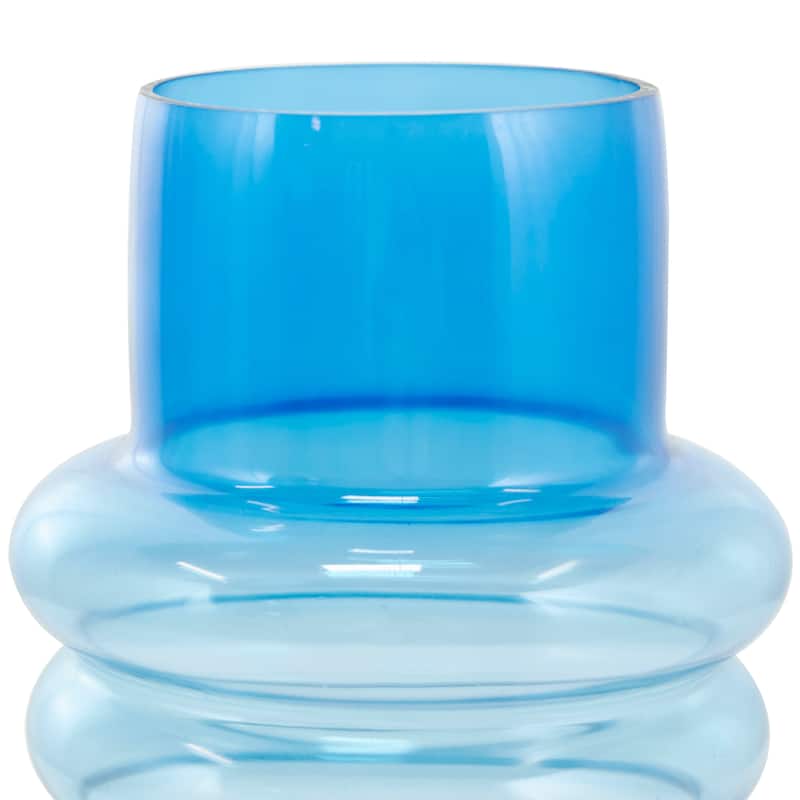 Blue Glass Ombre Bubble Decorative Vase (Set of 2)