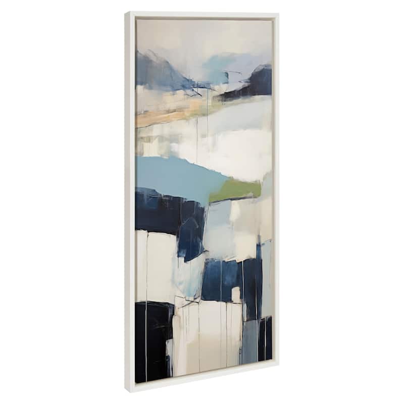 Kate and Laurel Sylvie Skyline I Framed Canvas by Amy Lighthall - 18x40 - White