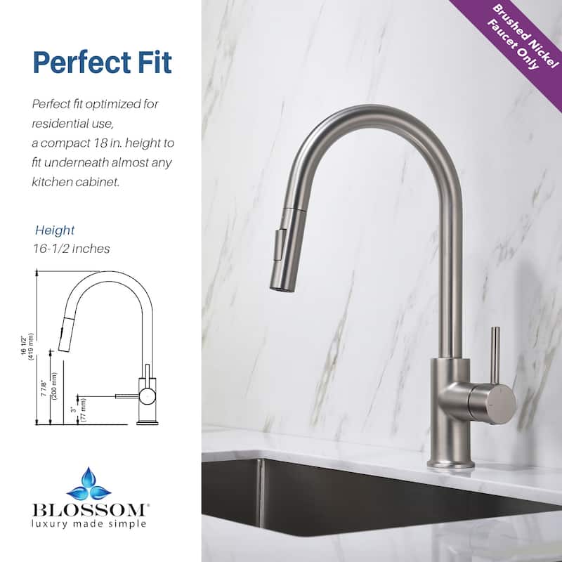 Blossom Solid Pull-Down Kitchen Faucet w/ 360 Swivel, Single Handle