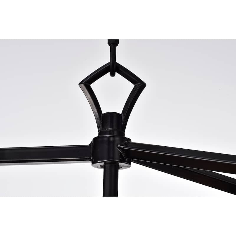 Jayce Matte Black 6-Light Metal Linear Chandelier