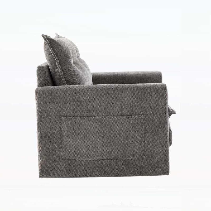 Modern Swivel Barrel Chair with Thick Padding,Metal Base,for Living Room and Bedroom