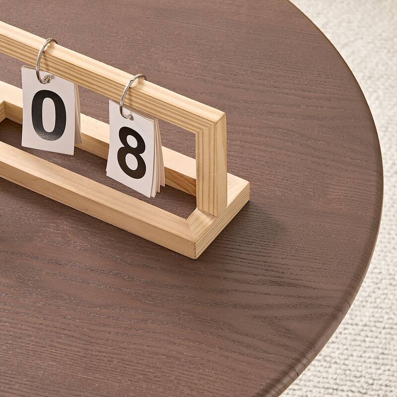 Coffee Table Set of 2, MDF Round Coffee Table for Living Room, Apartment, Leisure Area Walnut