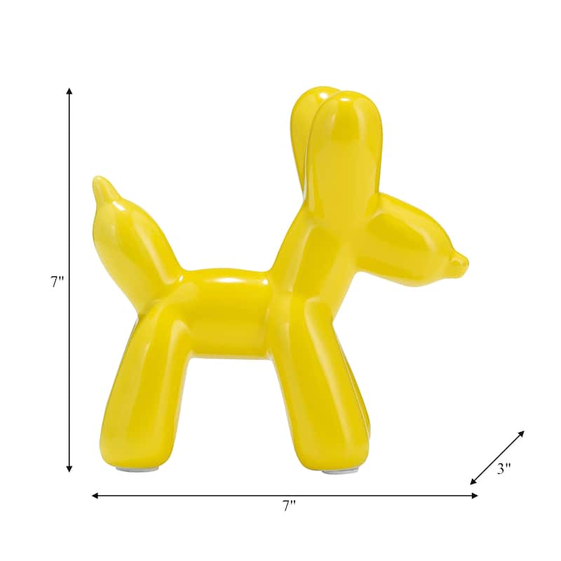 Sagebrook Home Ceramic Balloon Dog Figurine - Modern Decorative Accent Sculpture