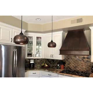 Hammered Copper 7-in Globe Pendant Light Shade in Oil Rubbed Bronze (SH-L600DB)