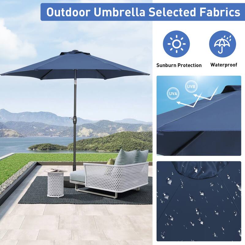 9ft Outdoor Patio Umbrella 6 Ribs with Tilt & Crank.