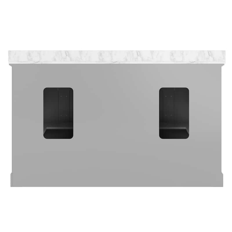 36/48/60 in. Bathroom Vanity in Wood with Ceramic Undermount Sink, Vanity with soft close Drawers