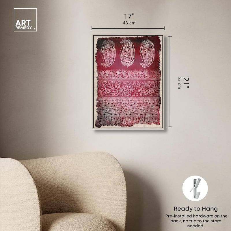 Burgundy Stamps Canvas by Art Remedy
