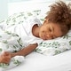 preview thumbnail 4 of 4, Floral Leaf Collection Girl 2-piece Twin-size Comforter Set - Green and White Boho Watercolor Botanical Woodland Tropical Garden