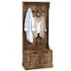 preview thumbnail 19 of 33, HOMCOM 28" 3-In-1 Entryway Hall Tree with Storage Bench, Coat Rack with Four Hooks and Shoe Storage, Gray