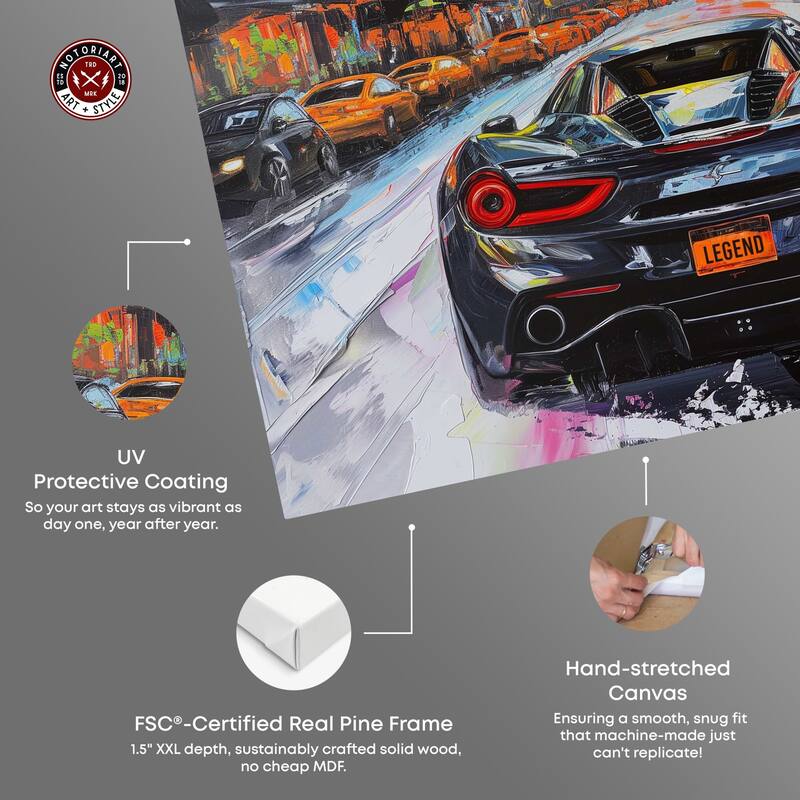 Notoriart Blast The Speakers Gallery Wrapped Car 1 Piece Canvas Wall Art