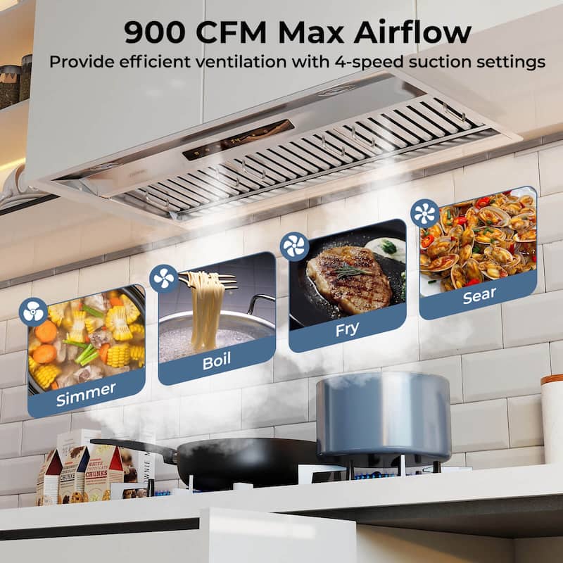 Costway 36 Inch Under Cabinet Range Hood with 4 Fan Speeds, - See Details