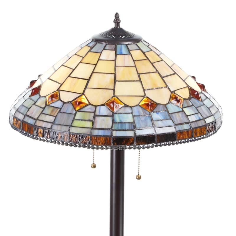 Victoria River of Goods Multicolor Stained Glass Dome Shade 62.25-Inch Floor Lamp - 18" x 18" x 62.25"