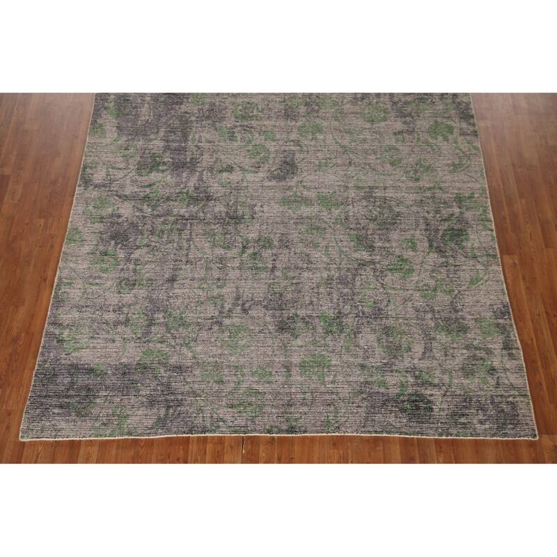 Modern Indian Abstract Rug Handmade Wool Carpet - 8'0"x 9'9"