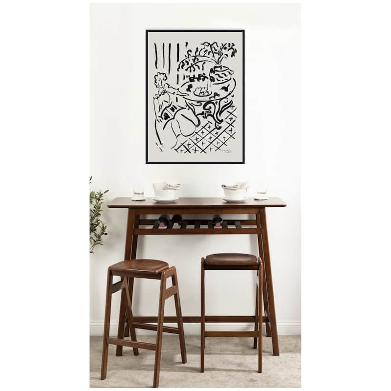 Kate and Laurel Fille assise a table 1947 Henri Matisse by Nostalgia Prints Framed Canvas Wall Art Print
