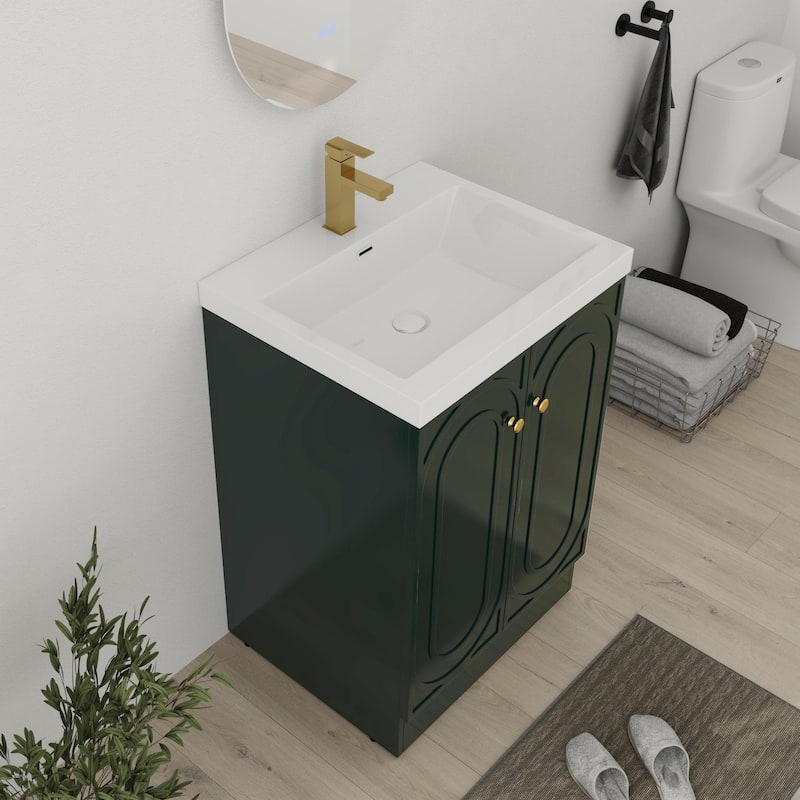 Bathroom Vanity With Sink In 24/30/36 Inch, Freestanding Bathroom Vanity With Soft Close Door and Adjustable Shelf