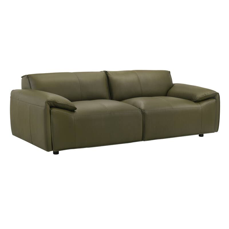 Tanner Top Grain Leather Loveseat, Sofa, or Living Room Set with Padded Arms