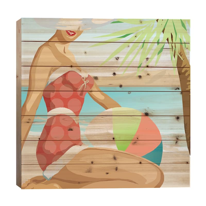 Beach Beauty I Print On Wood by Carol Robinson - Multi-Color - 26x26x1.5