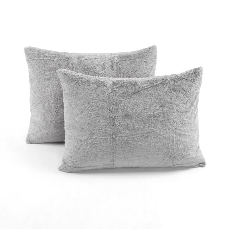 Lush Decor Modern Solid Ultra Soft Faux Fur Light Weight All Season Comforter Set