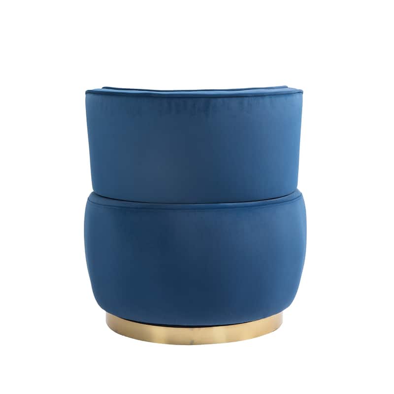Navy 25.2" Upholstered 360° Swivel Barrel Chair