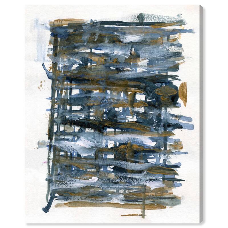 Wynwood Studio Abstract Nori II Blue and Dark Blue Modern & Contemporary Wall Art Canvas Print
