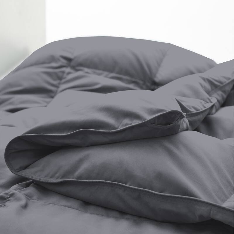 Lightweight to All-season White Goose Down Feather Fiber Comforter Duvet Insert