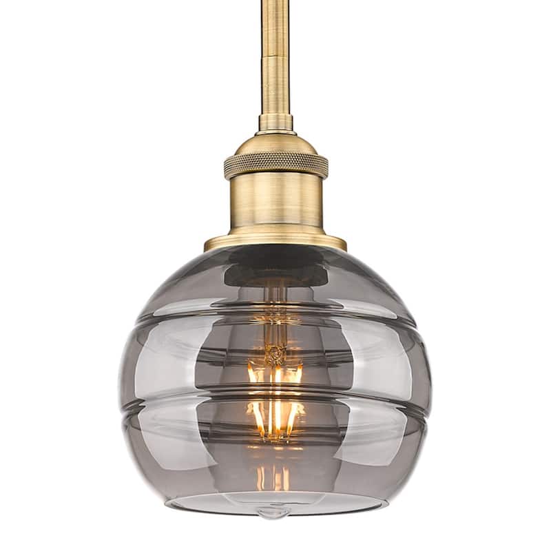 Innovations Lighting 616-1S 7 6 Rochester Pendant Rochester 6" Wide - Brushed Brass / Light Smoke