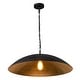 preview thumbnail 9 of 34, 1-Light Black Gold Oversized Metal Dome Pendant Light - 27in