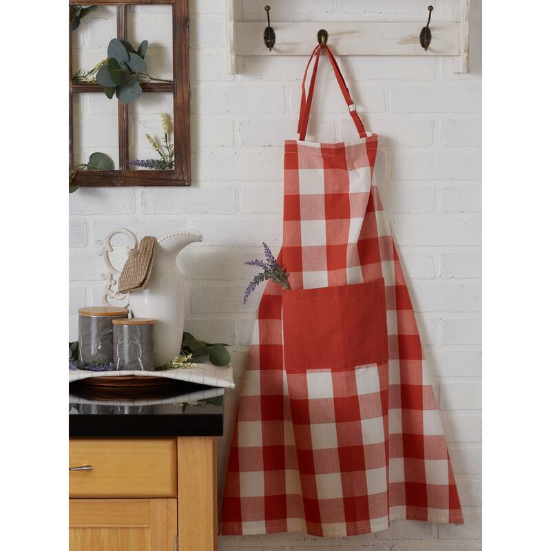 DII Antique Green Buffalo Check Chef Apron