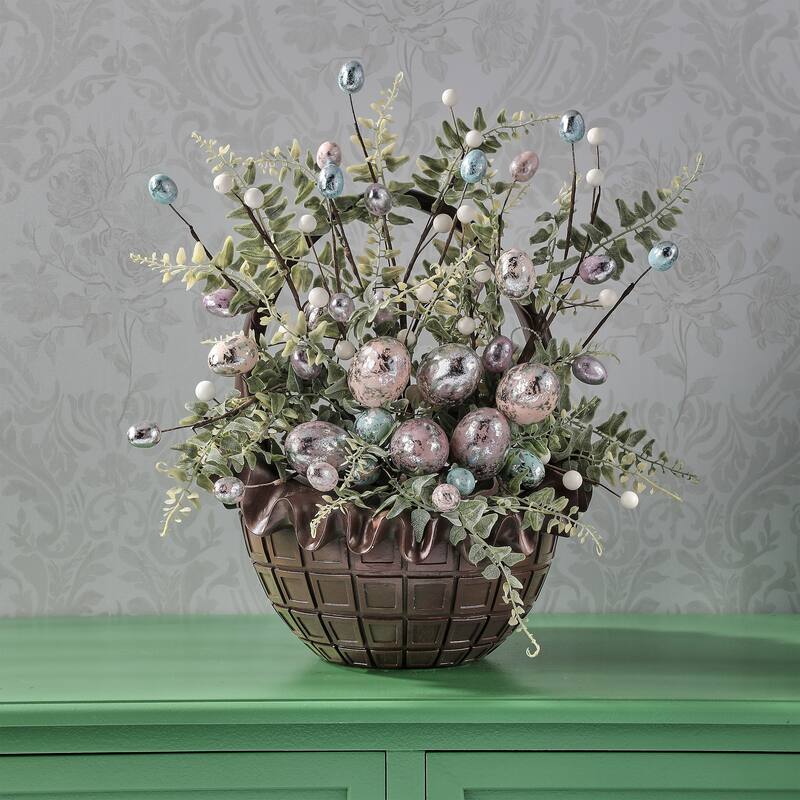 13.5" Resin Chocolate Easter Basket