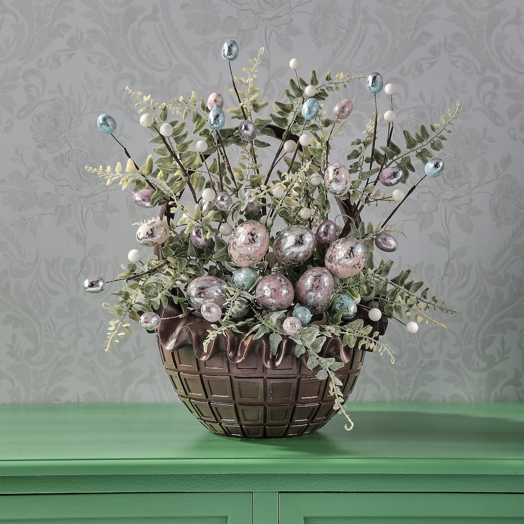 13.5" Resin Chocolate Easter Basket