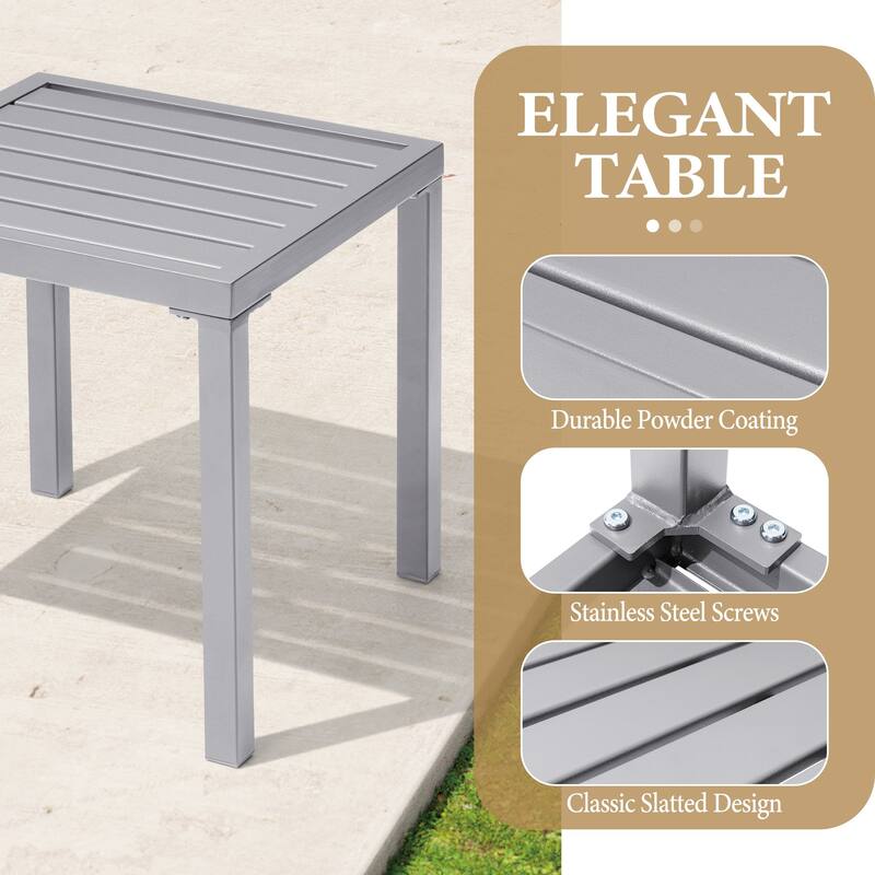 Outdoor Side Table Square Patio End Table
