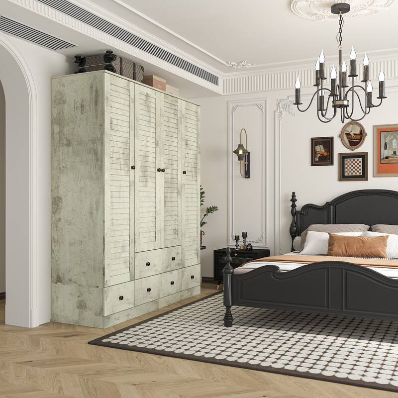 Contemporary Modern Freestanding Wardrobe Armoire Closet, 70", White