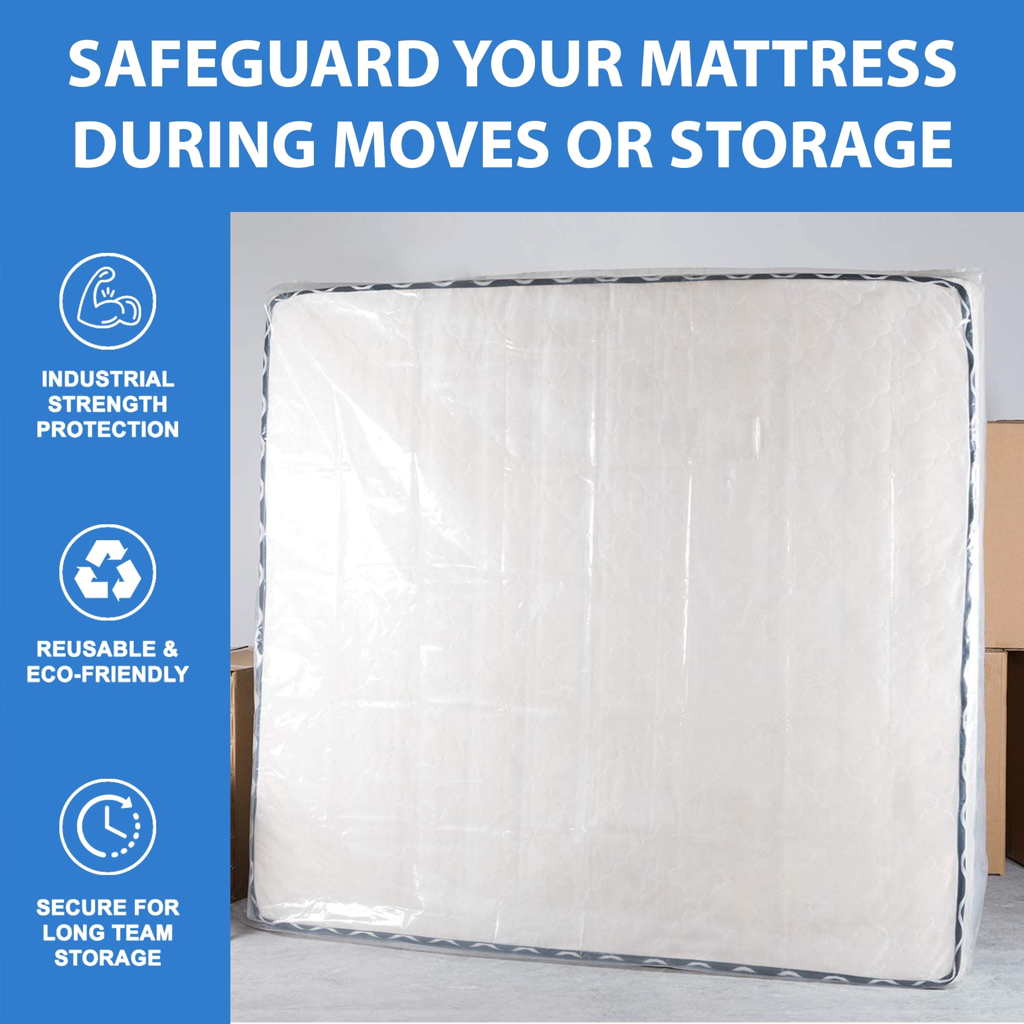 Mattress Bag for Moving & Storage, Heavy-Duty Mattress-Protector Cover, Waterproof Mattresses Storage Bags, Tear Resistant